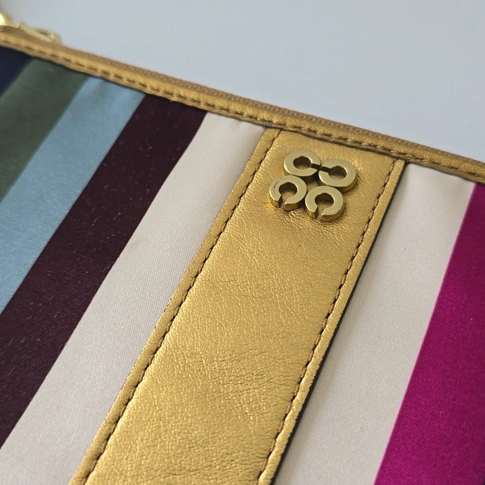 Coach July Spring Leg Zippy Wallet Wristler Multicolored